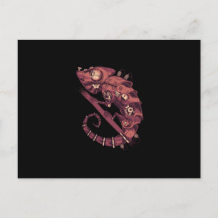 Steampunk Chamaleon Postkarte