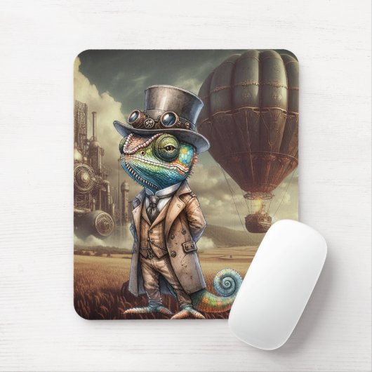 Steampunk Chameleon Mousepad (Mit Mouse)