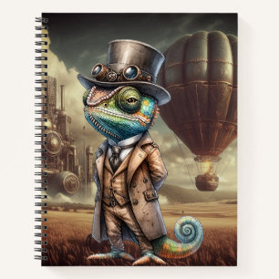 Steampunk Chameleon Spiral Notebook Notizblock