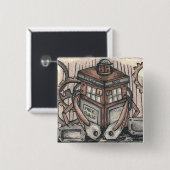 Steampunk Charakter-Knopf Button (Vorne & Hinten)