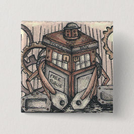 Steampunk Charakter-Knopf Button