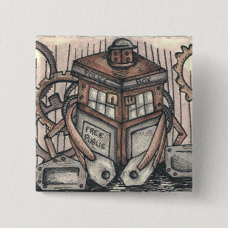 Steampunk Charakter-Knopf Button