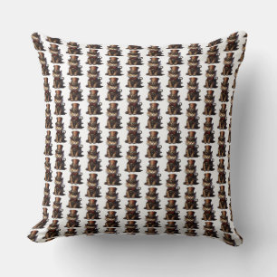 Steampunk Chat Kitten roter Hut Kissen