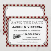Steampunk-Checkerboard Hochzeit Speichern Sie die Save The Date (Vorne/Hinten)