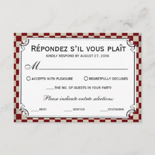 Steampunk-Checkerboard-Hochzeitungs-RSVP-Karten RSVP Karte