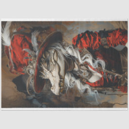 Steampunk Chick White Alligator Decoupage Seidenpapier