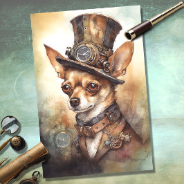 Steampunk Chihuahua 2 Dekoupage Paper Seidenpapier