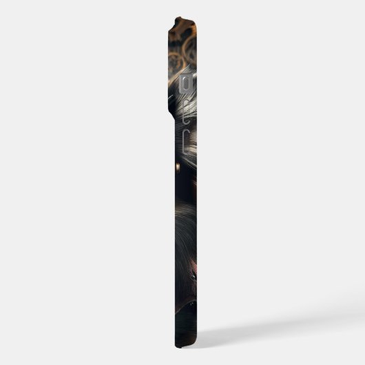 Steampunk Chihuahua Funny Long Haired Chi iPhone Hülle (Linke Seite)