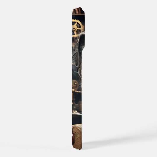 Steampunk Chihuahua Funny Long Haired Chi iPhone Hülle (Rechte Seite)