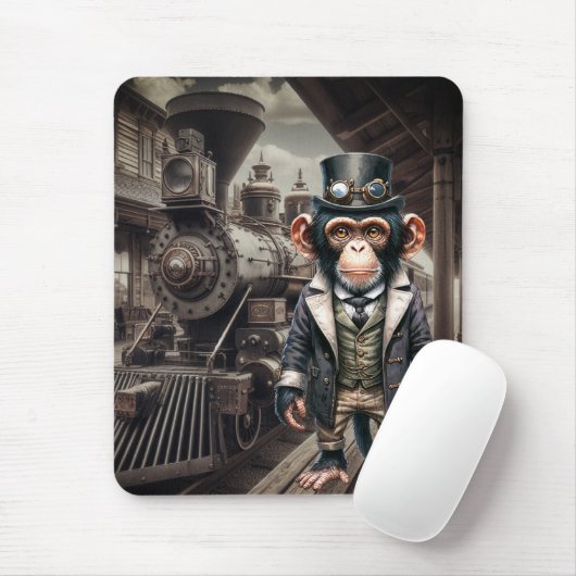 Steampunk Chimpanzee Mousepad (Mit Mouse)