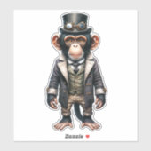 Steampunk Chimpanzee Transparenter Aufkleber (Blatt)