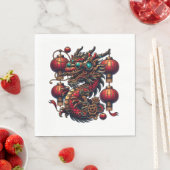 Steampunk Chinese New Year Dragon Serviette (Beispiel)