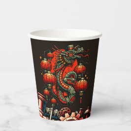 Steampunk Chinese New Year Snake Pappbecher