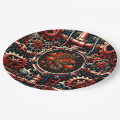 Steampunk Chinese New Year Snake Pappteller (Schrägansicht)