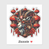 Steampunk Chinesisches Neujahrs Ziege Aufkleber (Blatt)