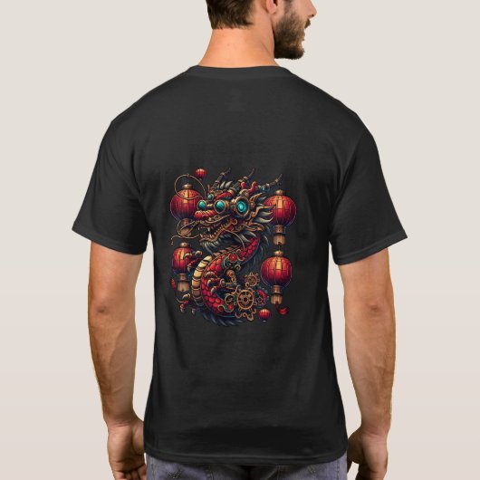 Steampunk Chinesisches Neujahrspferd T-Shirt (Rückseite)