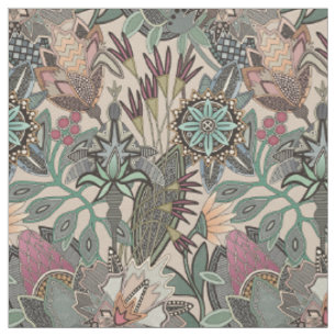 Steampunk-Chintz beige Stoff