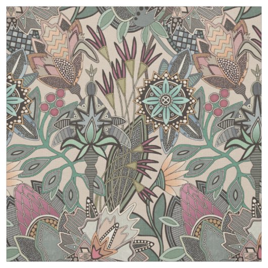 Steampunk-Chintz beige Stoff (Muster)