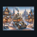 Steampunk Christmas Bus PosTcard Postkarte<br><div class="desc">Steampton Weihnachtsbus Postkarte</div>