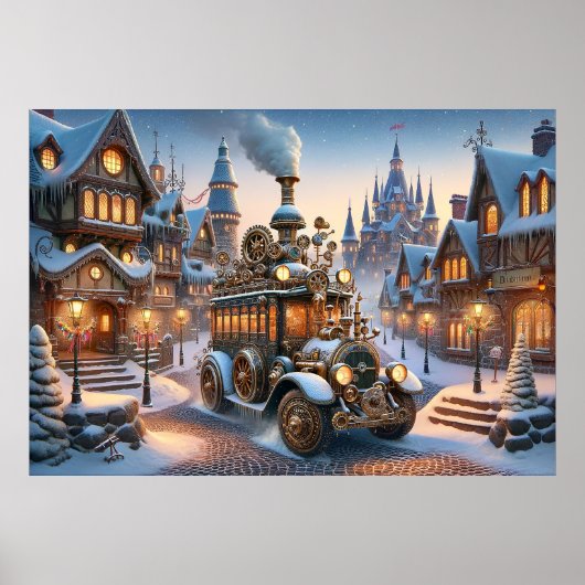 Steampunk Christmas Bus Poster (Vorne)
