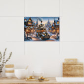 Steampunk Christmas Bus Poster (Küche)