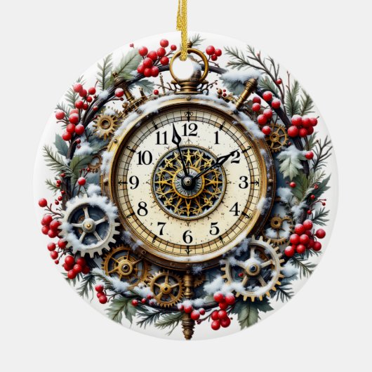 Steampunk Christmas Clock - Victorian Ornament (Hinten)