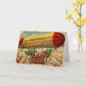 Steampunk Christmas Dirigible I Karte (Gelbe Blume)