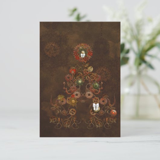 Steampunk Christmas Einladung (Stehend Vorderseite)