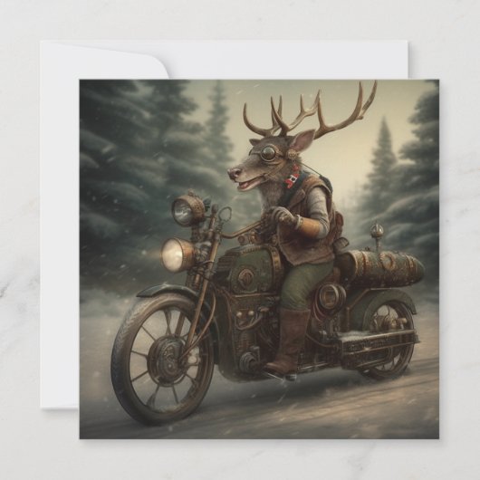 Steampunk Christmas Feiertagskarte (Vorderseite)