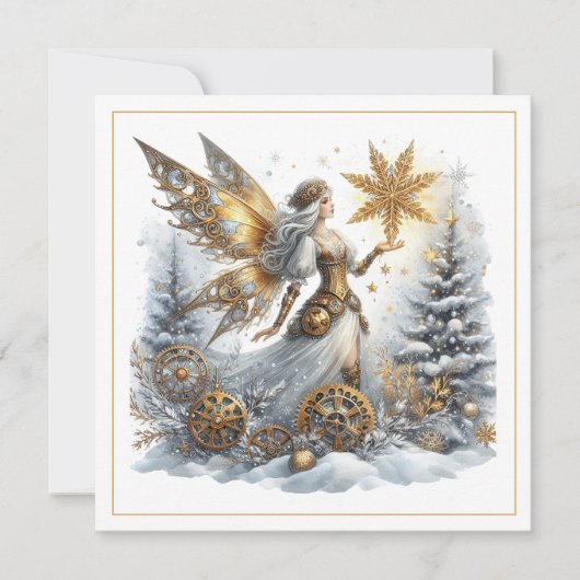 Steampunk Christmas – Golden Fairy with Snowflake (Vorderseite)