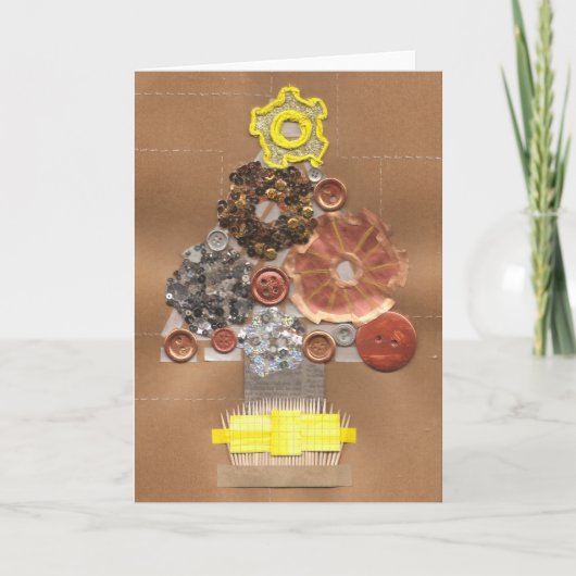 Steampunk Christmas Grußkarte Feiertagskarte (Vorderseite)