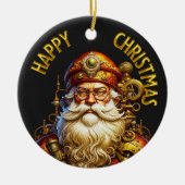Steampunk Christmas Santa Keramik Ornament (Vorne)