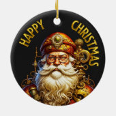 Steampunk Christmas Santa Keramik Ornament (Hinten)