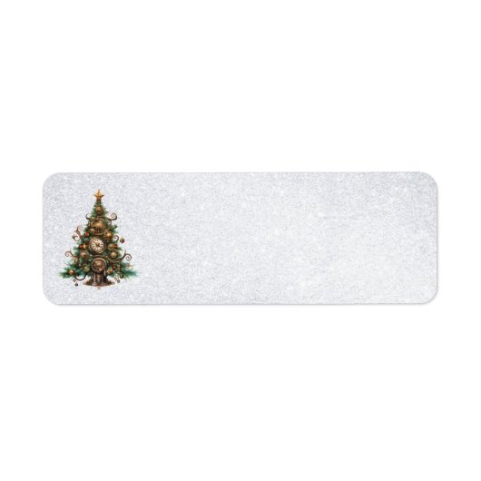 Steampunk Christmas Tree Address Labels (Vorne)