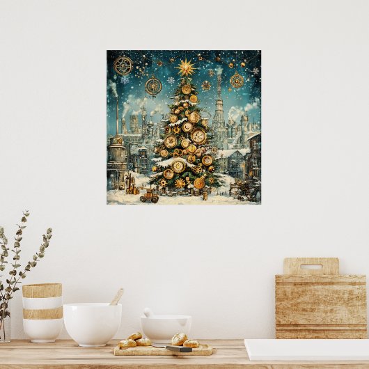 Steampunk Christmas Tree Poster (Küche)