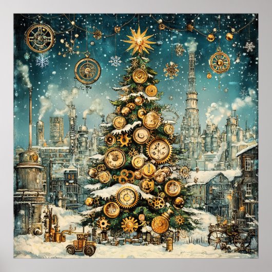 Steampunk Christmas Tree Poster (Vorne)