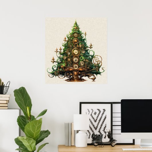 Steampunk Christmas Tree Poster (Heimbüro)