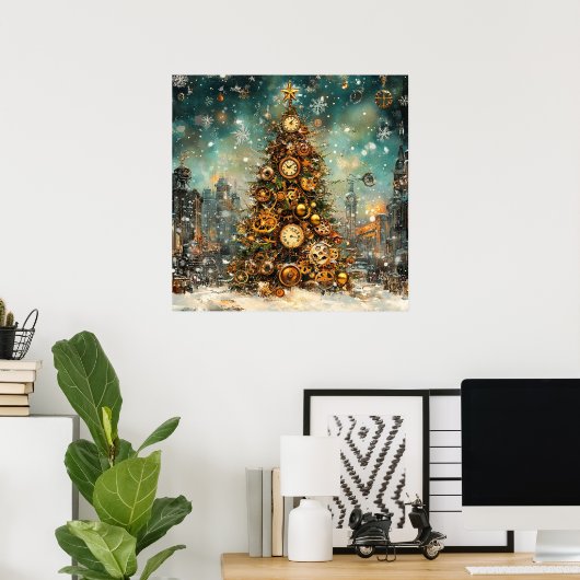 Steampunk Christmas Tree Poster (Heimbüro)