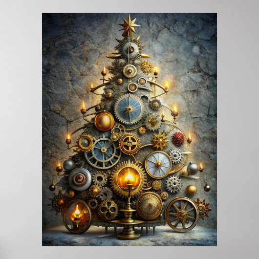 Steampunk Christmas Tree Poster (Vorne)