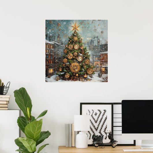 Steampunk Christmas Tree Poster (Heimbüro)