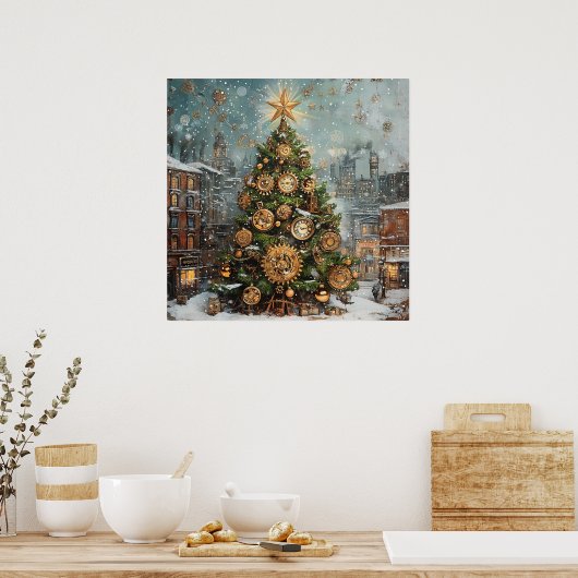 Steampunk Christmas Tree Poster (Küche)