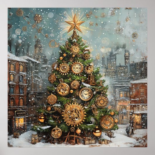 Steampunk Christmas Tree Poster (Vorne)
