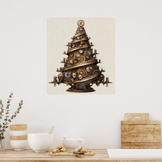 Steampunk Christmas Tree Poster (Küche)