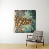 Steampunk Christmas Tree Tapestry Wandteppich (Beispiel (Horizontal))