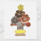 Steampunk Christmas Tree Wine Labels Weinetikett (Einzelnes Label)