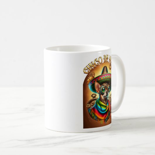 Steampunk Cinco de Mayo Chihuahua Kaffeetasse (VorderseiteRechts)