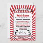 Steampunk Circus Hochzeit Einladung Rot (Vorderseite)