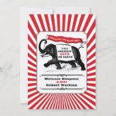 Steampunk Circus Hochzeit Einladung Rot (Rückseite)