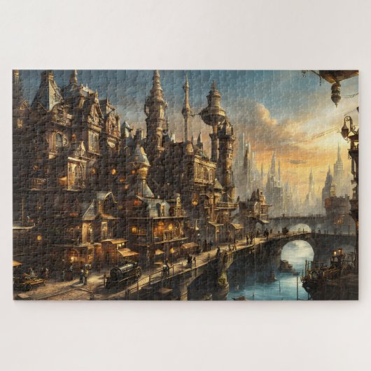 Steampunk City am Fluss Puzzle (Horizontal)