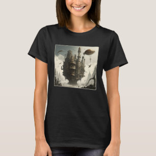 Steampunk City Artwork Retro Scifi Mechanisches Ge T-Shirt
